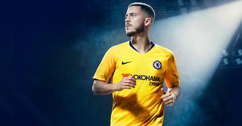 Gul Chelsea FC Udebanetrøje 2018