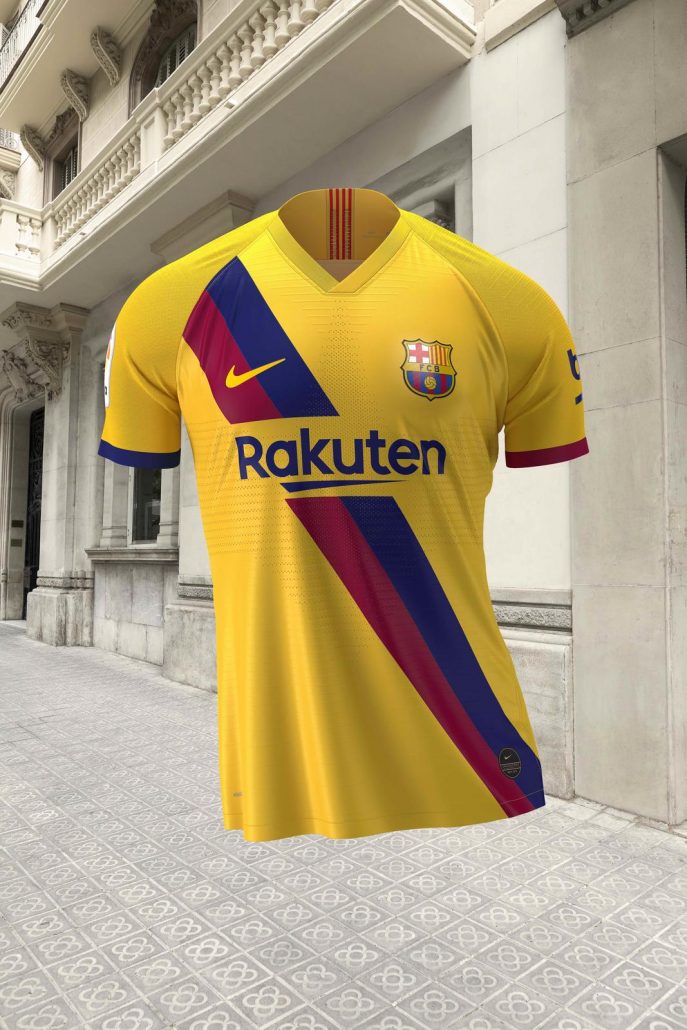 Gul FC Barcelona Udebanetrøje 2019